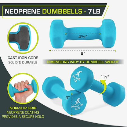 ProsourceFit Neoprene Dumbbell Coated for Non-Slip Grip, 4 lb