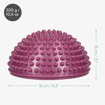 Navaris 2X Hedgehog Balance Pods - Set of 2 Spiky Fitness Domes for Sports, Foot Massage, Stability Training, Balancing in Multiple Colors