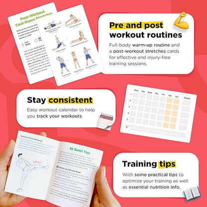 Exercise Cards: Bodyweight – Premium Home & Gym Workout Flash Cards Deck for Women and Men with 60 Exercises and 12 No Equipment Routines · Waterproof Plastic Fitness Flashcards