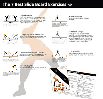 Slide Board For Working Out For Beginners And Pros, 4.6’/6’ Exercise Slide Board With 2 Sets of Shoes Booties