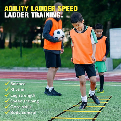 Soccer Training Equipment 20ft Agility 12 Soccer 4 Hurdles,