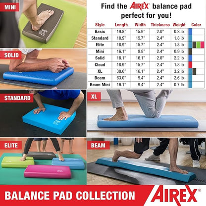 AIREX Balance Pad – Stability Trainer for Balance, Stretching, Physical Therapy, Exercise, Mobility, Rehabilitation and Core Training Non-Slip Closed Cell Foam Premium Balance Pad