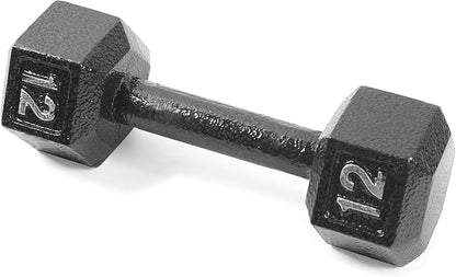 CAP Barbell Black Cast Iron Hex Dumbbell | 5-120 LBs | Single or Pair