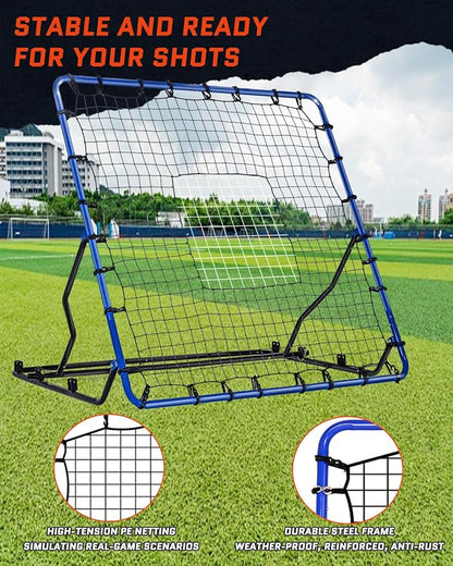 Volleyball Rebounder Net - Adjustable Baseball Rebounder Net with Durable Steel Frame & PE Netting, 4 x 4.5 FT Versatile Soccer Rebounder Net Easy Setup