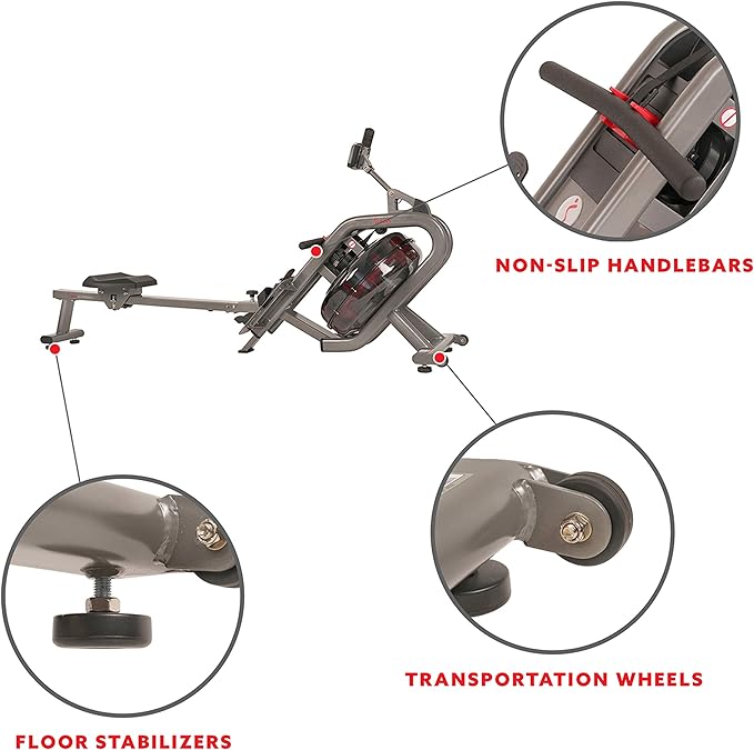 Sunny Health & Fitness Elite Water Rowing Machine