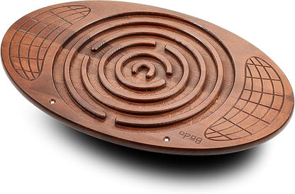 Bodo Maze Balance Board - Wood Wobble Board for Kids, Toddlers, Teens & Adults for Exercise Training, Physical Therapy, Bodyweight Fitness, Skiing, Surfing, Snowboarding, Skateboarding with Labyrinth