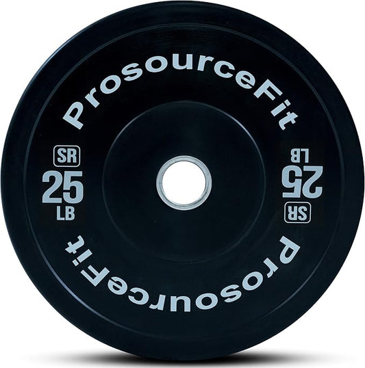 ProsourceFit Solid Rubber Bumper Plates (Sold Individually) with Steel Insert, Power Lifting, Strength Training