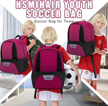 Soccer Bag&Soccer Backpack&Backpack for Football Volleyball Basketball,Sport Equipment Bags with Shoe compartment. (Purple)