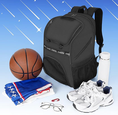 YOREPEK Basketball Bag, Large Basketball Backpack with Shoe Compartment and Ball Holder for daughter son, Water Resistant Soccer Bag for Sport Training Equipment Fits Volleyball Football Gym