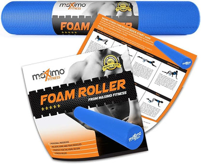 Maximo Fitness Foam Roller– 36" x 6" Exercise Rollers for Trigger Point Self Massage & Muscle Tension Relief - Massager for Back, Fitness, Physical Therapy, Exercise, Pilates and Yoga