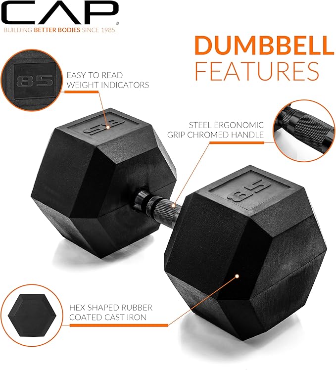 CAP Barbell Coated Hex Dumbbell Weight