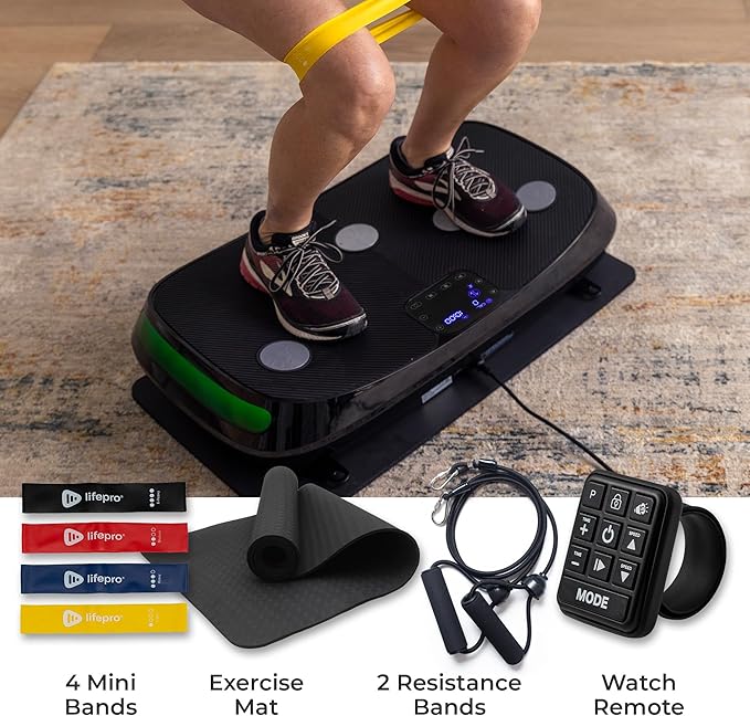 LifePro Rumblex 4D Vibration Plate Exercise Machine - Triple Motor Oscillation, Linear, Pulsation + 3D/4D Vibration Platform - Whole Body Viberation Machine for Home