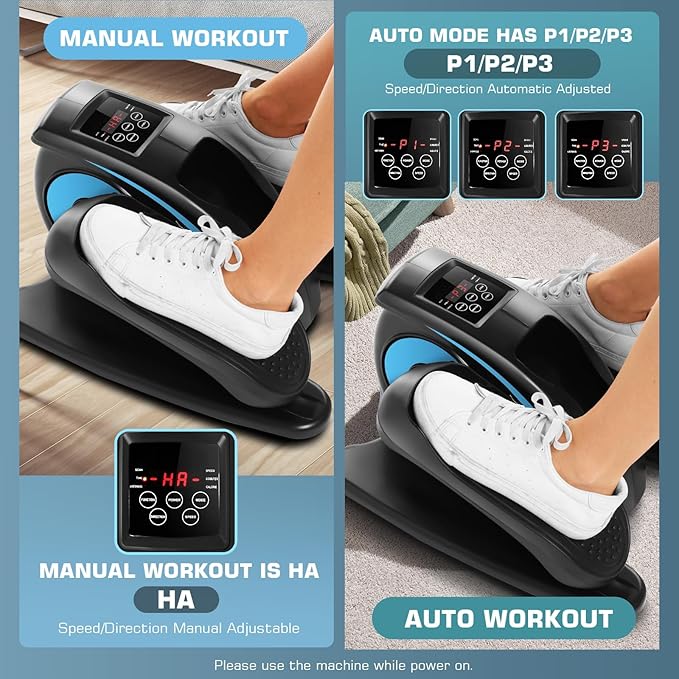 ANCHEER Under Desk Elliptical, Electric Ellipse Leg Exerciser While Sitting for Seniors Adults, Quiet Portable Motorized Seated Foot Pedal Exerciser with Remote Control for Home Office Use