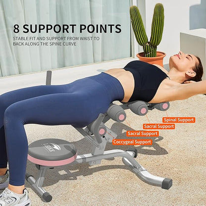 Leikefitness Back Relax Chair with Foam Roller Relieve Back Pain Back Stretcher Mini Inversion 360° Rotating Seat