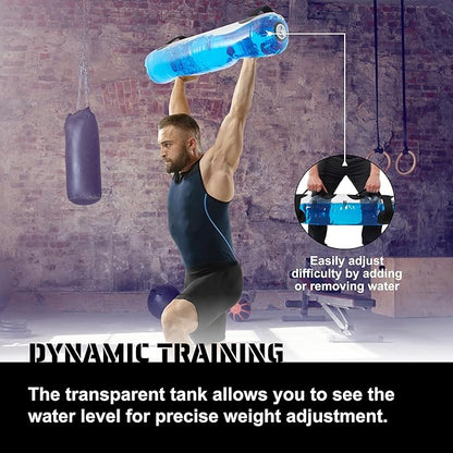 Tribe WOD Aqua Bags - Transparent Water Tidal Tank for Dynamic Training - Portable Stability Fitness Equipment for Core Workouts, Boxing, and Strength Practice - Adjustable 8Hx28.7Lx8W Inch