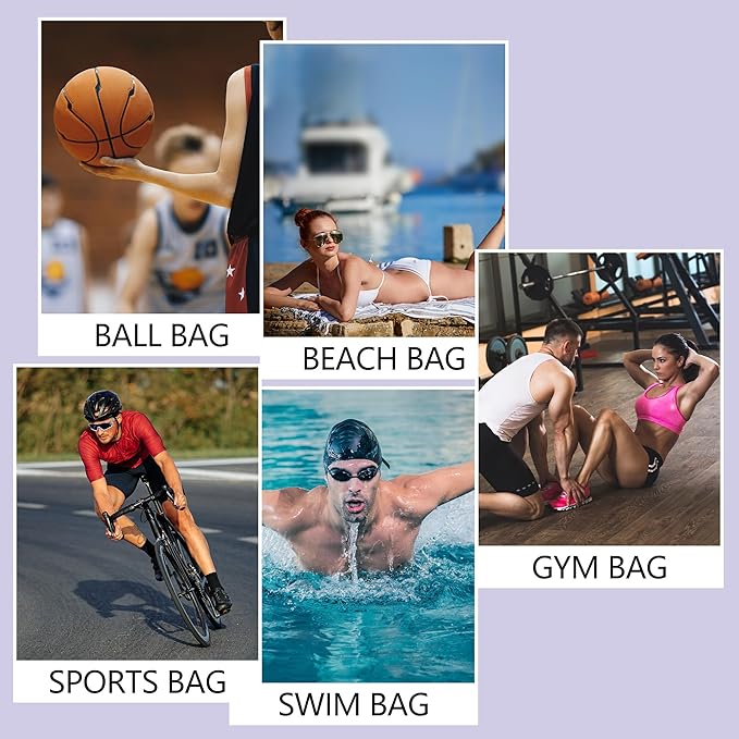 BeeGreen Gym Bags for Men Women Mesh Drawstring Backpack for Swim Sports Workout Gear Gifts for Swimmers Beach Pool Wrestling Backpack Cinch Bag With 3 Pockets Green Blue