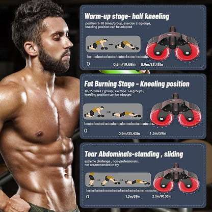 Automatic Rebound Aabdominal Wheel, 2023 New Ab Roller Wheel for Abdominal Exercise Fitness, Springback Wheels Roller Domestic Abdominal Exerciser, Gym Accessories Excercise