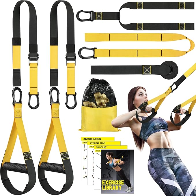 Home Resistance Training Kit, Resistance Trainer Fitness Straps for Full Body Workout, Bodyweight Resistance Bands with Handles, Door Anchor, Heavy Duty Exercise Bands for Home Gym Workout Equipment