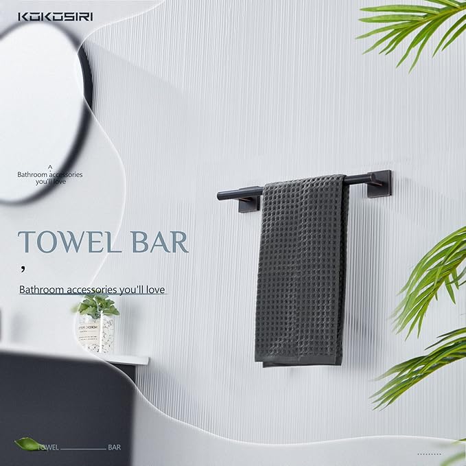 KOKOSIRI Hand Towel Bar Bathroom Towel Holder for Bath Kitchen Cabinet Towel Rails 16 Inch Oil Rubbed Bronze Stainless Steel B4005ORB-L16