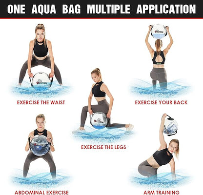 FANATICS Water Weight Aqua Bags Water Sandbag Adjustable Training Power Bag, Sandbag Dumbbells Kettlebell Alternative Training Power Bag Balance Trainer Portable Stability Fitness Equipment