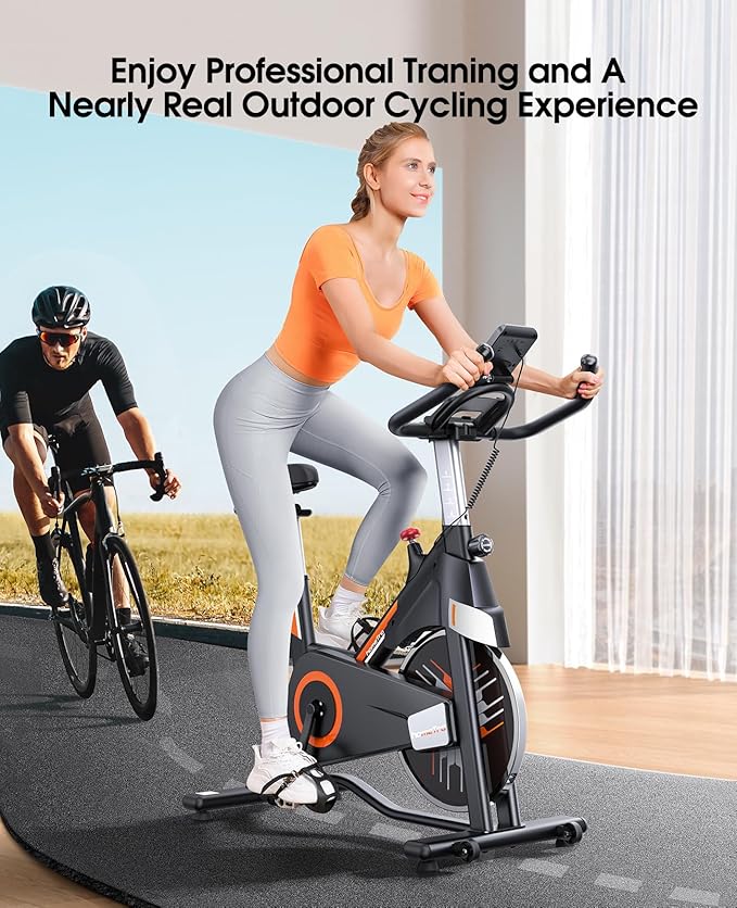 HT1 magnetic resistance exercise bike for home - multi-level resistance adjustment, comfortable seat design, suitable for efficient fitness training for all ages