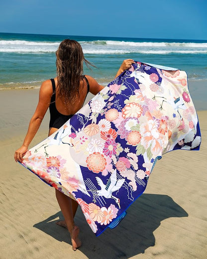 Elite Trend Microfiber Beach Towel - Extra Large 78x35 Inch Sand Free Quick Dry Towel for Travel, Swimming, Pool, Yoga, Hiking, Camping – Lightweight Fast Drying Microfiber Towel Compact for Adults