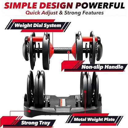 15 Weight in 1 Adjustable Dumbbell 53LB （24kg/53lb）