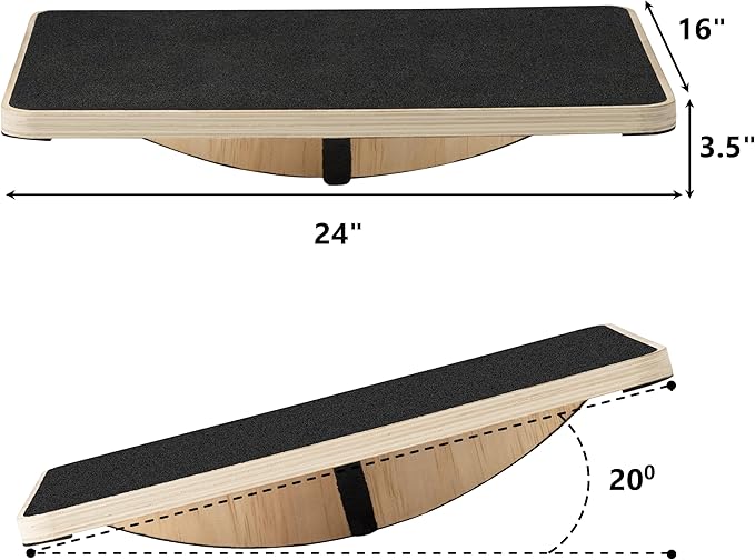 360 Degree Rotation Anti-slip Wooden Balance Board, Plank board & Anti-Slip Wobble Board for Balance and Core Training, Balancing Board for Under Desk