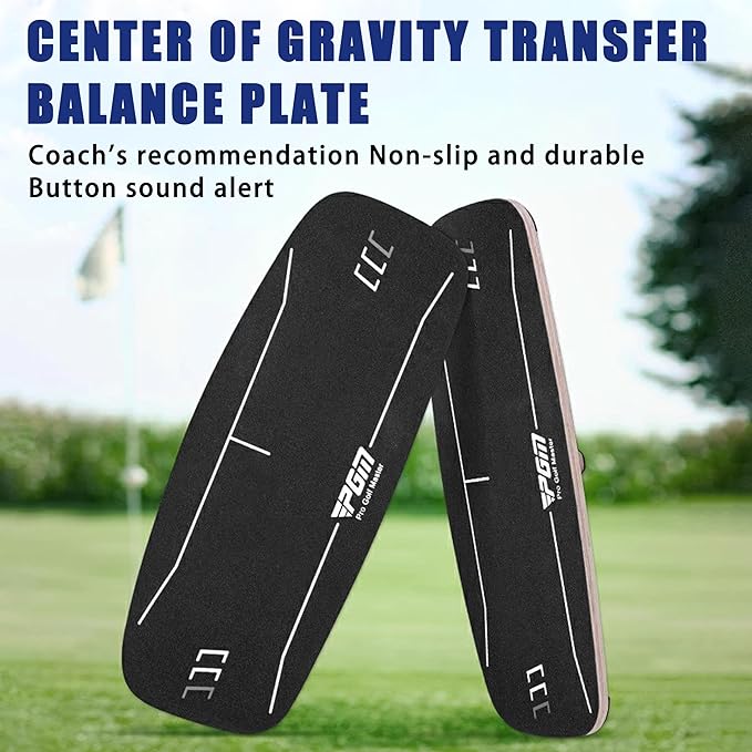 PGM Golf Pressure Plate Golf Balance Board - Gravity Transfer Board Training Aid to Shift Weight - Increase Swing Speed Training Aid Accessory Golf Balance Board for Beginners Training