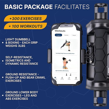 Ultimate Fitness Strength Trainer iOS App & Portable Hand-Held Calisthenic Gym - Olympus Grip by Fitnix