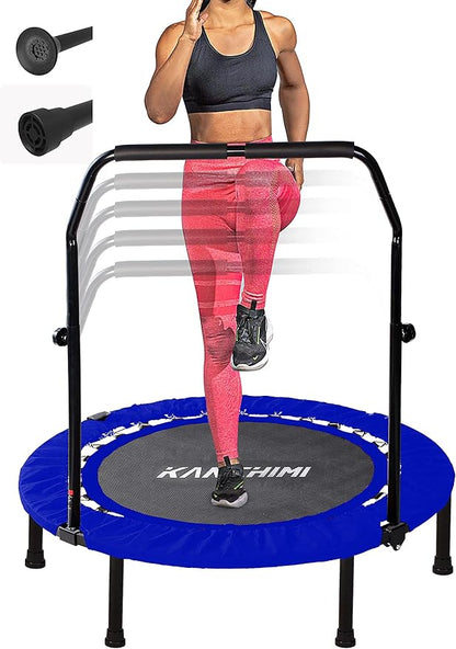 Kanchimi 40" 48" Folding Mini Fitness Indoor Exercise Workout Rebounder Trampoline with Handle, Max Load 330lbs