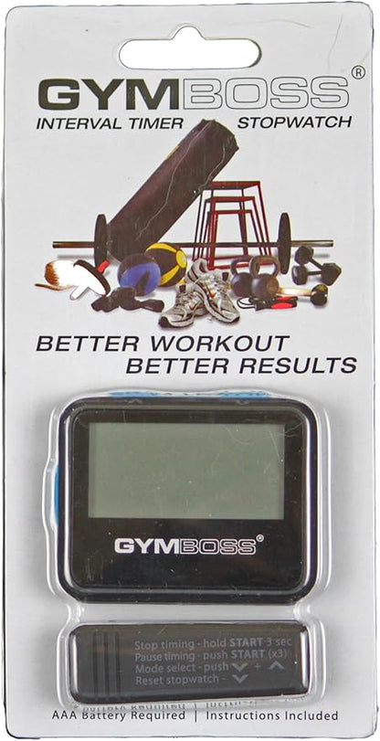 Gymboss Interval Timer and Stopwatch - Black/Blue SOFTCOAT