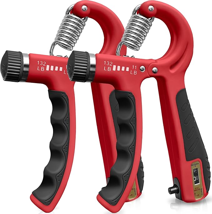 FLYFE Grip Strength Trainer, Plastic, 2 Pack / 5 Pack, 11-132 lbs, Forearm Strengthener, Hand Squeezer Adjustable Resistance, Hand Grip Strengthener for Muscle Building and Injury Recovery