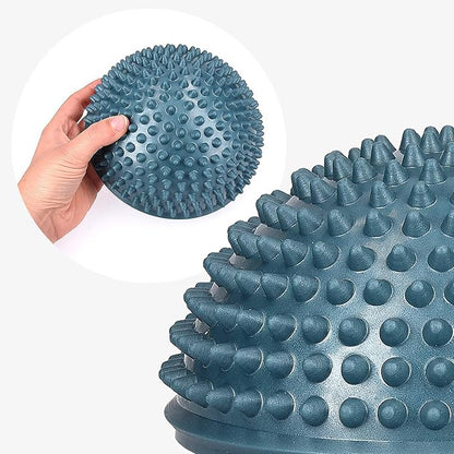 Navaris 2X Hedgehog Balance Pods - Set of 2 Spiky Fitness Domes for Sports, Foot Massage, Stability Training, Balancing in Multiple Colors