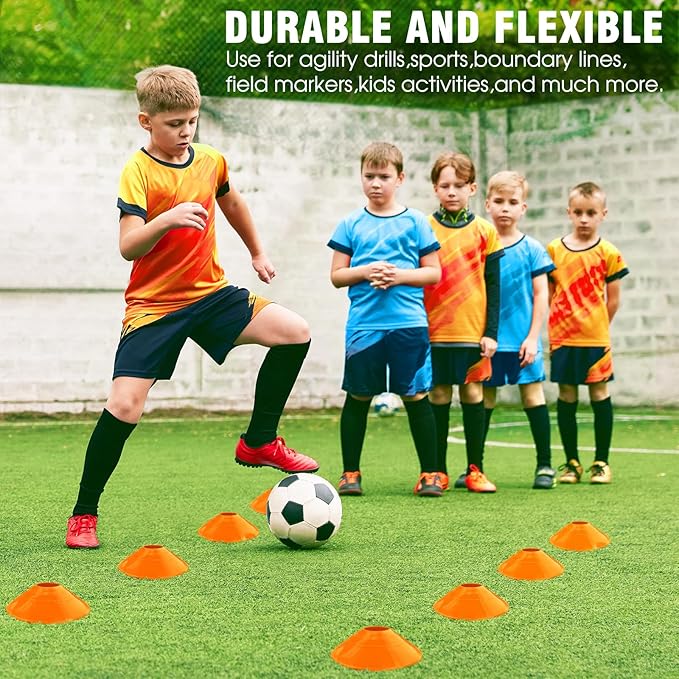 Agility Ladder Speed Training Equipment Set-20ft Agility Ladder,12 Soccer Cones,4 Hurdles, Jump Rope, Running Parachute| Basketball Football Soccer Training Equipment for Kids Youth Adults