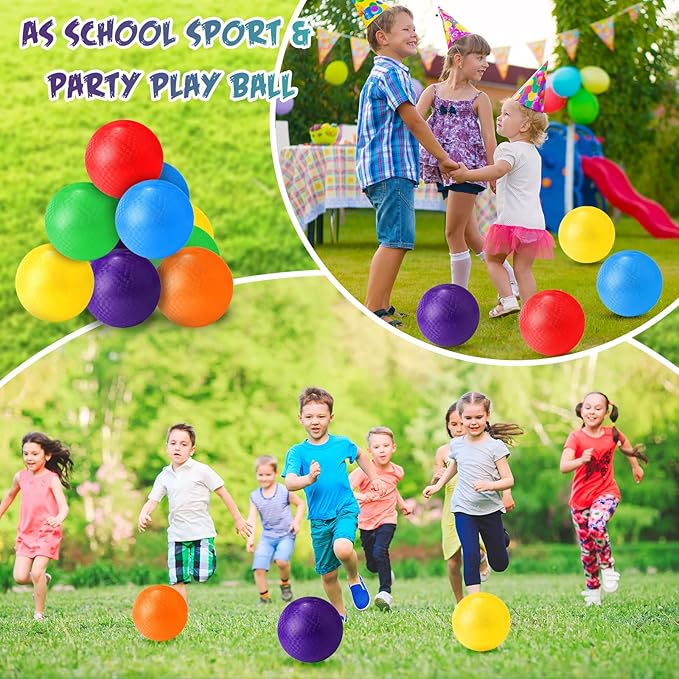 Jerify 50 Pcs 6 Inch Playground Balls Kickball Dodgeballs for Kids and Adults Rubber Bouncy Handball, Inflatable Balls, Camps, Picnic and Schoolyard Indoor and Outdoor Games