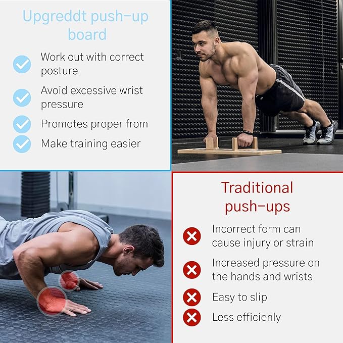 Woden Push-Up Board, Push-Up Sports Equipment, Home Training Equipment, Foldable Strength Training Equipment, Chest, Triceps, Shoulders, Back Muscle