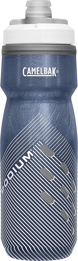 CamelBak Podium Chill Insulated Bike Water Bottle - Easy Squeeze Bottle - Fits Most Bike Cages - 21oz, Navy Perforated