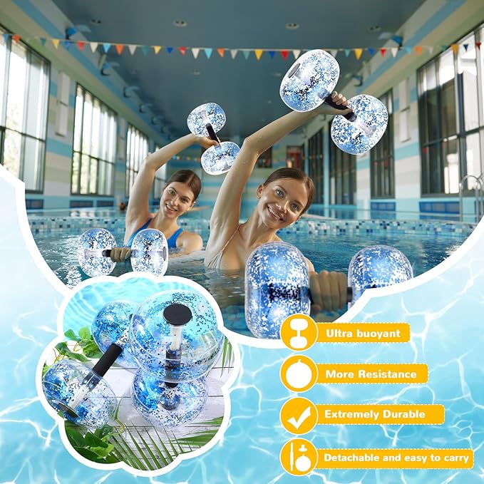 1 Pair Inflatable Aquatic Dumbbell Water Weight Pool