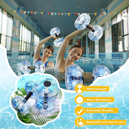 1 Pair Inflatable Aquatic Dumbbell Water Weight Pool