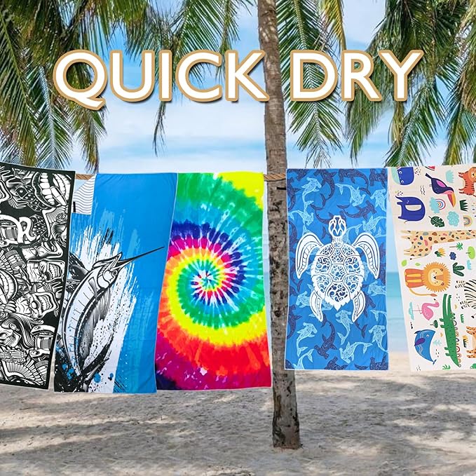 Beach Towel - Microfiber Beach Towels(71" x 40" - 1Pcs) - Quick Dry Sand Proof Absorbent Compact Beach Blanket - Lightweight Towel for Beach Swimming Surfing Sports Yoga Gym(Skull)