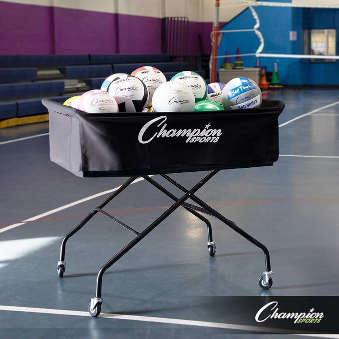 Champion Sports Volleyball Cart with Wheels, Premium Volleyball Equipment and Accessories