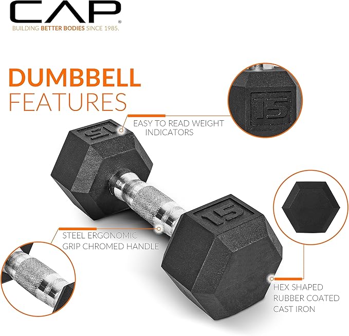 CAP Barbell Coated Dumbbell Set | 50lbs, 100lbs, 150lbs | Multiple Options