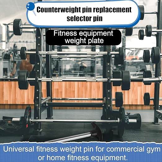 Weight Plate Pin, Pin Tensile 3/8 Inch Diameter 6 Inch Locking Space Universal Weight Stack Pin Heavy Duty Weight Selector Pin Weight Pin Gym Pin Exercise Machine Accessories for Home Gym