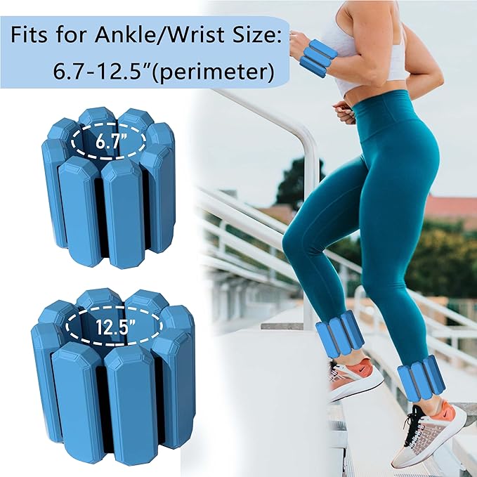 Pilates Wrist And Ankle Weights For Women At Home, Adjustable Arm & Leg Ankle Weights For Men, 1 lb Weights Set Of 2 For Walking Workout Dance Yoga Running