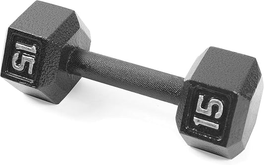 CAP Barbell Black Cast Iron Hex Dumbbell | 5-120 LBs | Single or Pair