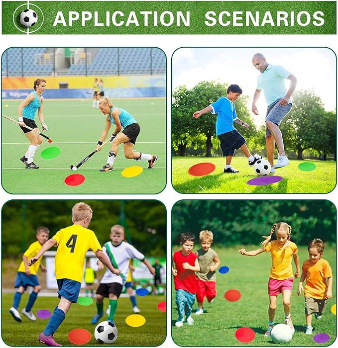 Vhxorrz Spot Markers 18 Pcs 9 Inch 10 Inch Non Slip Rubber Agility Markers for Football, Basketball Training Markers,School Activities, Exercise Drills