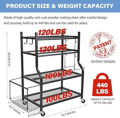 Dumbbell Rack, Yoga Mat Storage Rack - Weight Rack for Dumbbells, Home Gym Storage Rack for Yoga Mat, Dumbbells and Kettlebells, All in One Workout Equipment Storage with Caster Wheels