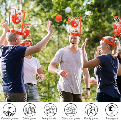 Sotiff 51 Pcs Carnival Games for Kids Adults Include Plastic Cones Ring Toss Combo and Head Hoop Basketball Game Carnival Birthday Party Throwing Games Indoor Outdoor Activity Back to School Gift