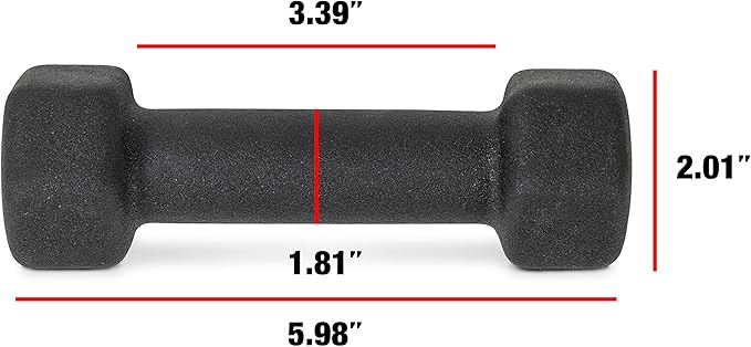 CAP Barbell Black Neoprene Coated Dumbbell Weights | Single